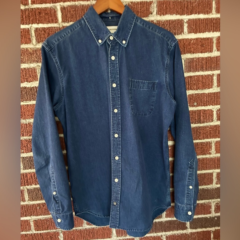 The Jack In Rinsed Indigo Denim Shirt Taylor Stitch Size M **Flaw On Elbow